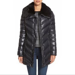 Badgley Mischka Down Coat Magda Genuine Fur Collar
